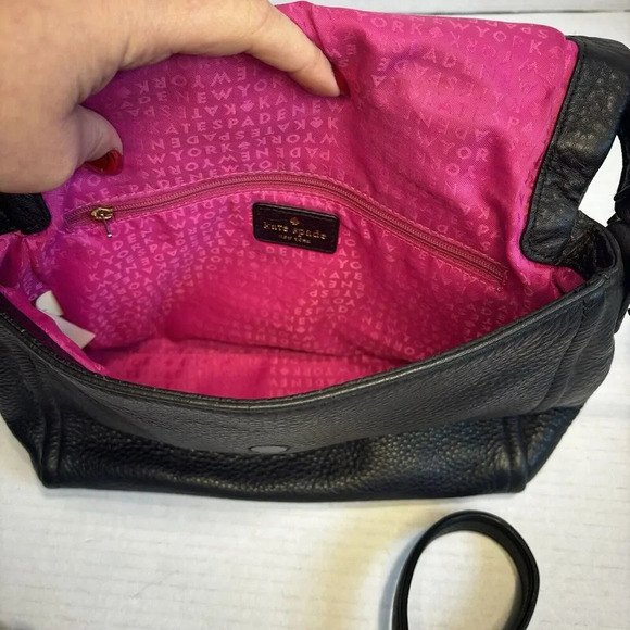 Kate Spade New York Polly Black Leather Convertible Crossbody Bag - Picture 6 of 7